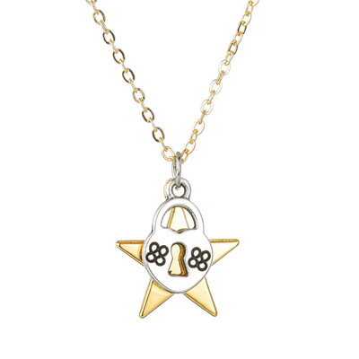 

Minimalism Heart Star Moon Necklace Round Hollow Choker Necklaces Korean Metal Gold Pendant Necklace For Women Couple Jewelry