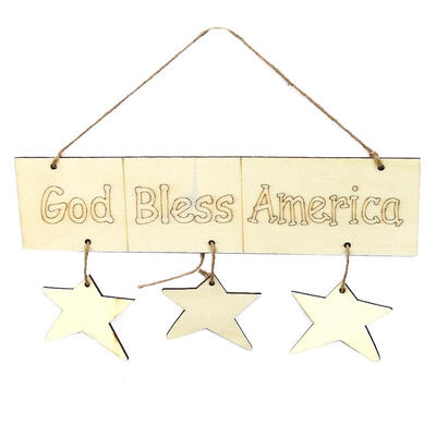 

Wooden Hanging Board Independence Day DIY Wall Decor Ornament Pendant Gift