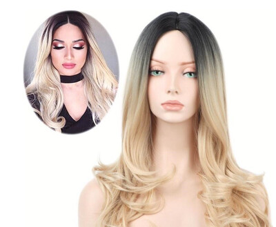

Fashionable female European&American wig long hair rose net dyed false head cover