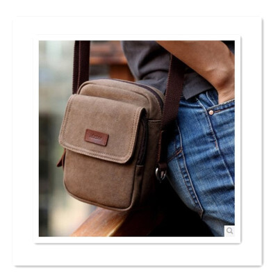 

2018 mens canvas handbag high quality shoulder bag new fashion retro Messenger bag