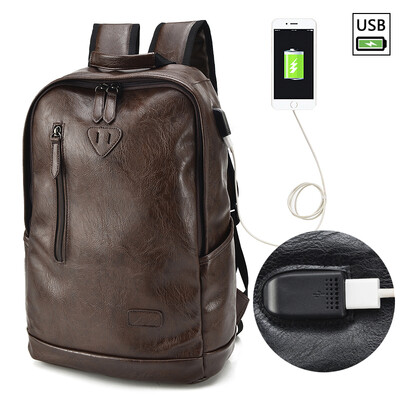 

Double shoulder bag male Korean version leisure fashion travel computer backpack simple solid color campus students large capacity