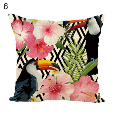 

45x45cm Forest Parrot Throw Pillow Case Cushion Cover Sofa Bed Car Home Decor