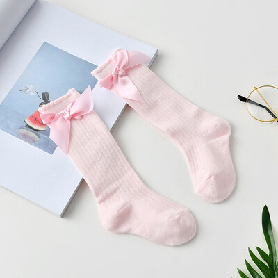 

Girls Knee High Long Soft Cotton Warm Tights Socks Bow socks