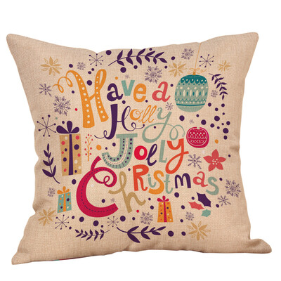 

Siaonvr Merry Christmas Pillow Cases Cotton Linen Sofa Cushion Cover Home Decor