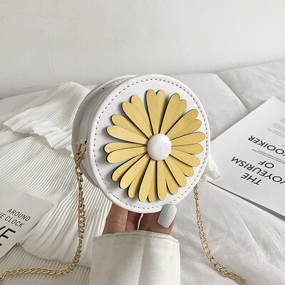 

Casual fashion wild chain crossbody cosmetic bag 2019 new chic temperament Sensation Daisy flower small round bag