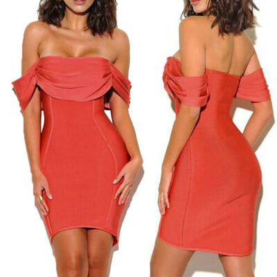 

Sexy Women OffShoulder Sleeveless Midi Bodycon Dress Evening Party Cocktail Club