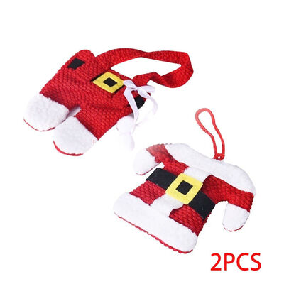 

123 Set Christmas Cutlery Holder Utensil Bags Fork Spoon Pockets Tableware Silverware Xmas Pouch