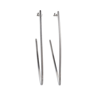 

304 Stainless Steel Ear Studs Stainless Steel Color 79x2x2mm Pin 05mm
