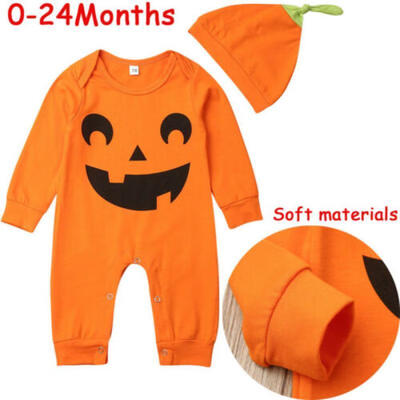 

Newborn Kid Baby Hallowen Boys Girls Clothes JumpsuitHat 2PCS Set Outfits Kids