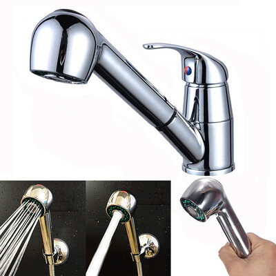 

Gobestart Kitchen Sink Chrome Single Handle Mixer Tap Swivel Pull Out Spray Faucet Spout