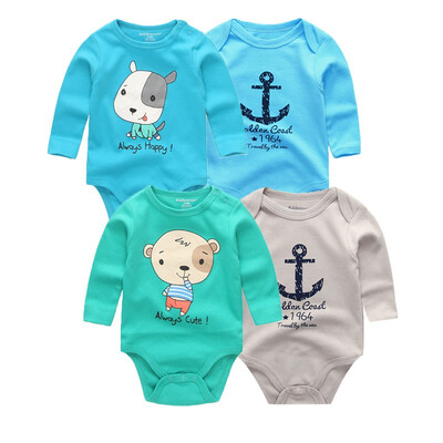 

Long Sleeve Baby Boys Clothes Newborn Bodysuits Clothing Sets 4PCS Roupa de bebe Unicorn Baby Girls Clothes Rompers 0-12M Purple