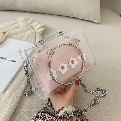 

Summer transparent small bag female 2019 new wave Korean version of the wild Messenger bag chain small fresh hand-held jelly package