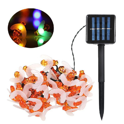 

Solar Powered Garden String Light 7m2297ft 50 Beads Honey Bee Fairy String Lights IP65 Water-resistant Outdoor Hanging Lighting