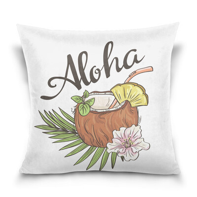 

ALAZA 16 X 16 inch Pillow Case Decorative Cushion Cover Tropic Coconut Pattern Pillowcase