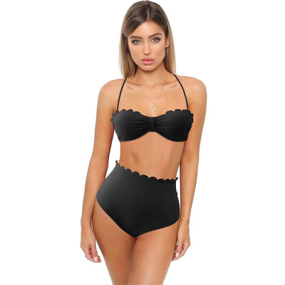 

Strap bikini Womens tube top hanging neck navel high waist triangle split swimsuit