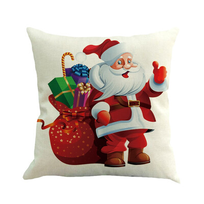

Tailored Christmas Cotton Linen Sofa Car Home Waist Cushion Cover Throw Pillow Case
