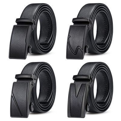 

Amazon cross-border new automatic buckle mens belt black lychee scratch-resistant young belt manufacturers