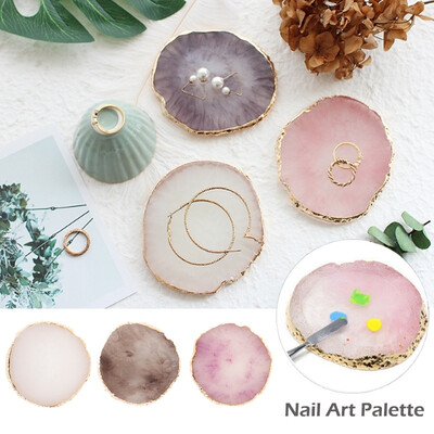 

Newest Nail Art Painting Gel Palette Polishing Natural Resin Mix Stir Plate Manicure DIY Tool