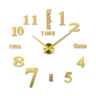 

DIY Wall Clock Frameless 3D Mirror Wall Clock Large Mute Wall Stickers for Living Room Home Decorations