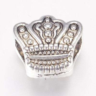 

Alloy European Beads Large Hole Beads Crown Antique Silver 10x11x65mm Hole 5mm