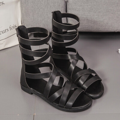 

Roman Sandals Cross Strap Fairy Shoes ins Tide Joker Flat Flat Spring Xia Chao Fire Girl