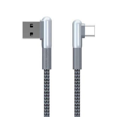 

REMAX 90 Degree Elbow USB To Type-C Lightning 3A Charging Data Cable Line For Phones-Lightning