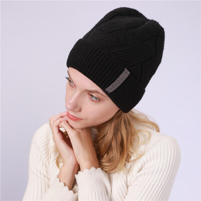 

Tailored Unisex Keep Warm Winter Casual Solid Knitted Hat Wool Hemming Hat Ski Hat
