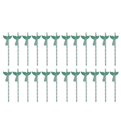 

24pcsset Cute Food Grade Paper Straws for Birthday Wedding Celebration&Party Multifunctional Straws with Mermaid Honeycomb De