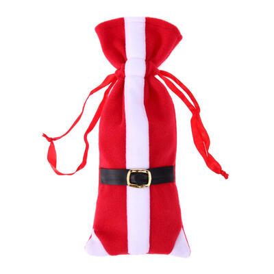 

1pc Christmas Non-woven Belt Buckle Wine Bottle Cover Bag Party Table Decor