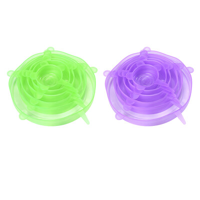 

6pcsset Reusable Silicone Stretch Lids Vacuum Seal Suction Cover Food Wrap Bowl Pot Lids