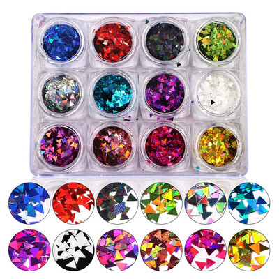 

Gobestart Nail Glitter Sequins Paillette Triangle Pentagram 3D Nail Art Decoration