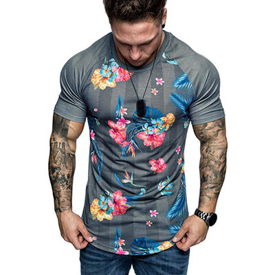 

Toponeto Summer Mens Casual Fashion Short Print Round Neck Fitness T-shirt Top Blouse