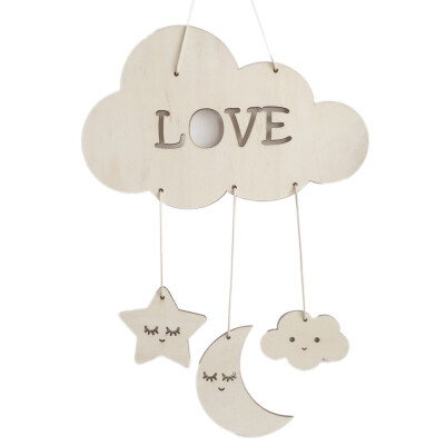 

Sleeping Wooden Cloud&Raindrop Dream Catcher Hanging Plaque - Boys Nursery Decor Baby Mobile Star&Cloud Mobile