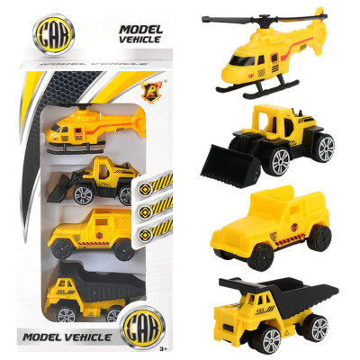 

Tailored 4Pcs Mini Construction Vehicles Hand Sliding Unisex Casual Toy Cars Kid Toys