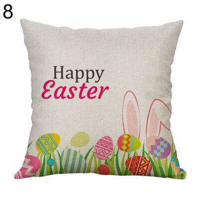 

Happy Easter Egg Rabbit Flower Pillow Case Cushion Cover Sofa Bed Car Cafe Decor