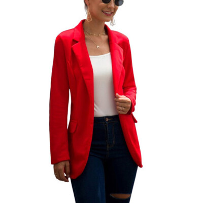 

Ladies Slim Fit Outwear Business Lapel Blazer Laides Solid Color Cropped Suit