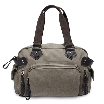 

Handbag male canvas leisure large capacity travel bag men single shoulder bag Korean version of the retro computer bag slanting ba