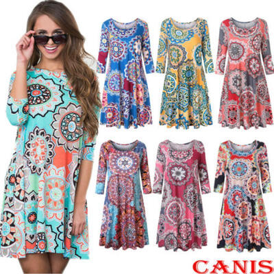 

Women Summer Boho Long Maxi Dress Evening Cocktail Party Beach Dresses Sundress