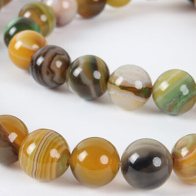 

Natural Gemstone Agate Round Bead Strands Dyed YellowGreen 8mm Hole 1mm about 49pcsstrand 1496