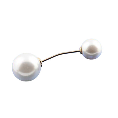 

4 Pieces Double-headed White Faux Pearl Sweater Shawl Clip Brooches Safety Pins for Women Girl Clothing Decor