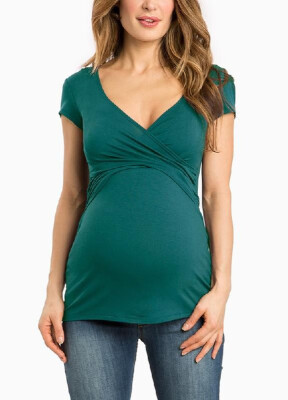 

Comfy&Cool Maternity Pure Color V-neck T-shirt