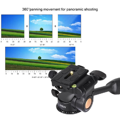 

Andoer Q08 Video Tripod Ball Head 3-way Fluid Head Rocker Arm with Quick Release Plate for DSLR Camera Tripod Monopod