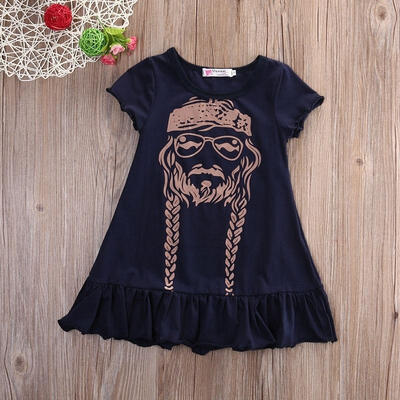 

Summer Baby Girls Kids Princess Dress Short Sleeve Dresses Toddler Clothes 2-7Y