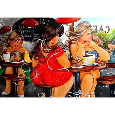 

5D DIY Full Drill Diamond Painting Eating Women Cross Stitch Embroidery Kit