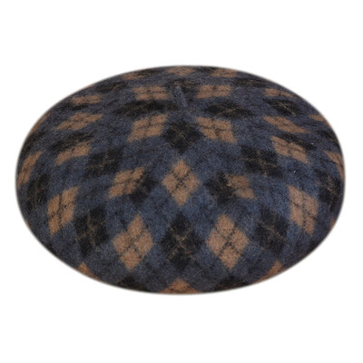 

Hat 2019 autumnwinter new painter hat English temperament hundred fashion wool beret ladies diamond-shaped plaid