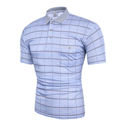 

Toponeto Mens Summer Slim Fit Turn-down Collar Shirt Short Sleeve Pocket Top Blouse