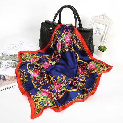 

Korean version of autumn&winter wild scarf dual-use shawl womens bib wild fashion printing silk scarves sunscreen