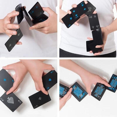 

High Quality Black Plastic PVC Poker Waterproof Magic Playing Cards Table Game