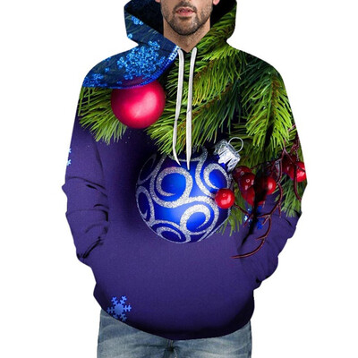 

Toponeto Mens Casual Christmas 3D Print Long Sleeve Hooded Sweater Jacket Coat