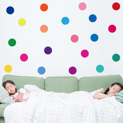 

〖Follure〗Colorful Round Dot Pattern Kids Wall Stickers Peel For Kids Nursery Room Decor